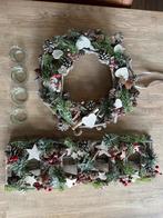 Prachtige set: kerstkrans en tafelstuk, Huis en Inrichting, Woonaccessoires | Kransen, Ophalen of Verzenden, Nieuw