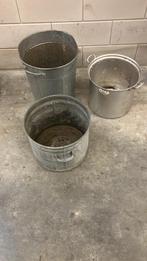 2 !! Zinken bakken tonnen voor planten, Ophalen, Overige materialen, Gebruikt, Minder dan 60 cm