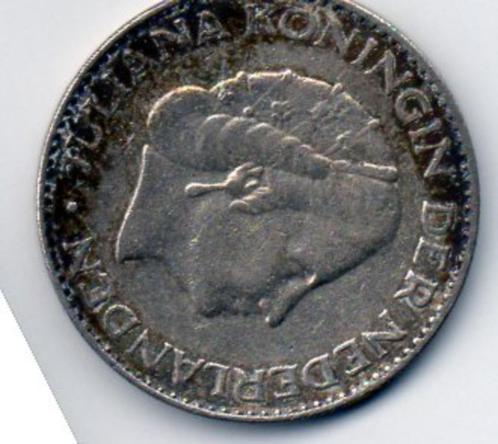 1 Gulden - Juliana 1955, Postzegels en Munten, Munten | Nederland, Losse munt, 1 gulden, Koningin Juliana, Zilver, Ophalen of Verzenden