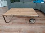 Industriële salontafel van palletwagen, 50 tot 100 cm, 50 tot 100 cm, Zo goed als nieuw, Minder dan 50 cm