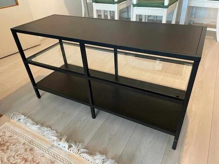 IKEA Vittsjö TV meubel - Sidetable Bruin/Zwart, Huis en Inrichting, Tafels | Sidetables, Gebruikt, 25 tot 50 cm, Rechthoekig, Ophalen