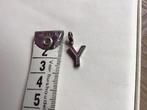Thomas Sabo letter Y met zirkonia,zilveren letter Y, Zo goed als nieuw, 1 bedel, Zilver, Ophalen