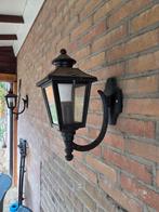 2 zwarte buitenlampen, Ophalen, Gebruikt, Glas, Klassiek