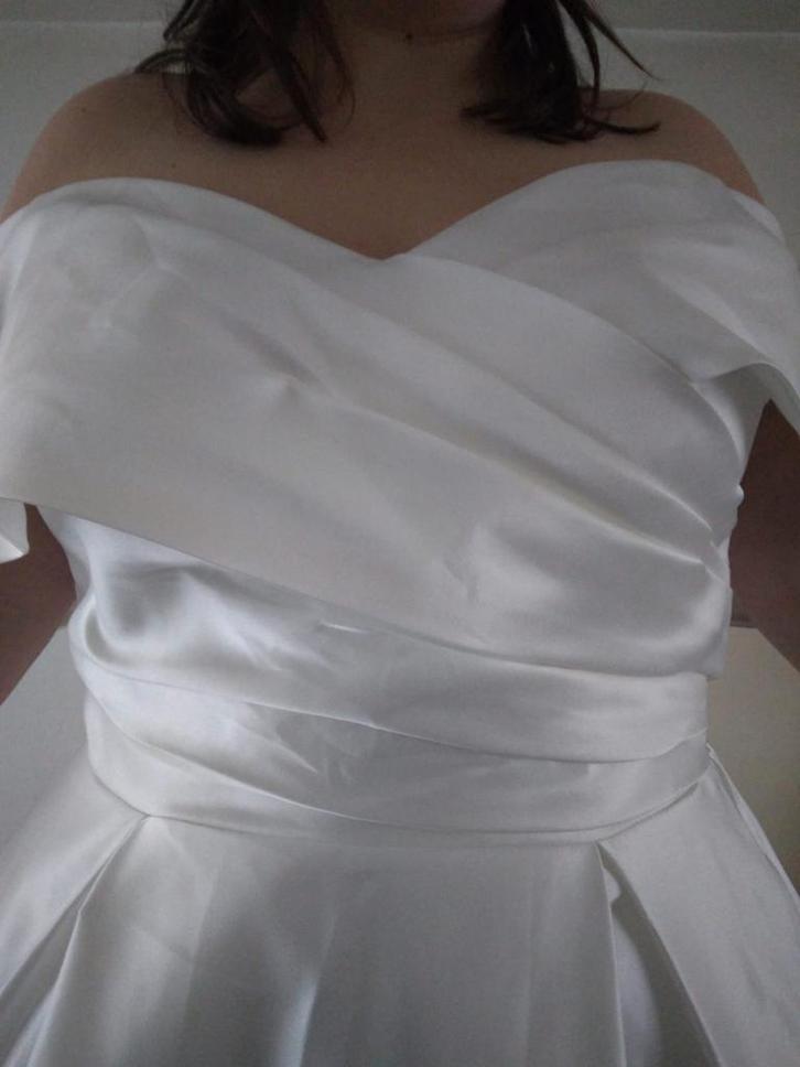 Trouwjurk maat 46/48/50, Kleding | Dames, Trouwkleding en Trouwaccessoires, Zo goed als nieuw, Trouwjurk, Wit, Ophalen of Verzenden