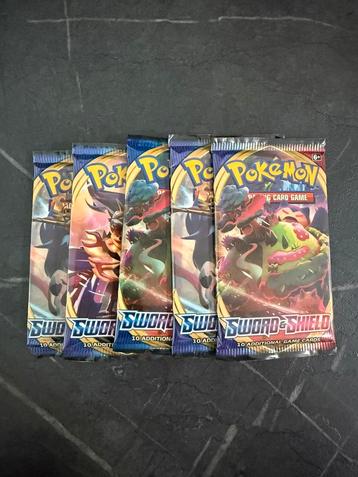 POKEMON - SWORD AND SHIELD BASE - 5 BOOSTERPACKS beschikbaar voor biedingen