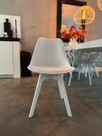 Witte Eetkamerstoelen - Set van 4, Gebruikt, Wit, Vier, Ophalen