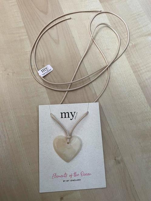 My Jewellery Ocean beige koord ketting met hart Nieuw, Sieraden, Tassen en Uiterlijk, Kettingen, Nieuw, Overige materialen, Ophalen of Verzenden