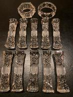 Antieke messenleggers en servetringen (12 stuks), Antiek en Kunst, Antiek | Glas en Kristal, Ophalen of Verzenden