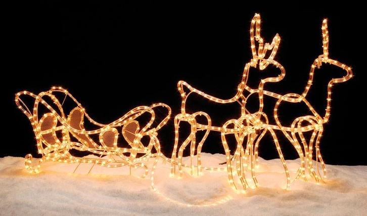 Lichtslangfiguren arreslee met rendier(en),3 modellen. NIEUW, Diversen, Kerst, Nieuw, Ophalen of Verzenden