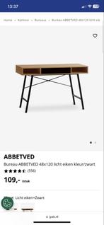 2x Bureau ABBETVED Licht Eiken/Zwart, Huis en Inrichting, Bureaus, Ophalen of Verzenden, Zo goed als nieuw, Bureau