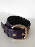 Abro purple leather woven belt with gold-tone buckle, 85cm, 3 tot 5 cm, Echt leder, Nieuw, Tailleriem