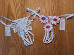 sexy parels strings, Kleding | Dames, Ondergoed en Lingerie, Verzenden, Wit, String