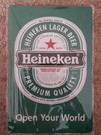 Heineken 20x30 cm Reclamebord, Ophalen of Verzenden, Nieuw, Reclamebord, Plaat of Schild, Heineken