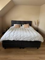 Boxspring 2 persoons 180 x 210 cm antraciet, Ophalen, 210 cm, Tweepersoons, Zo goed als nieuw