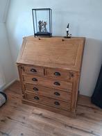 Teakhouten Secretaire, Ophalen, Gebruikt, 50 tot 100 cm, Met klep(pen)