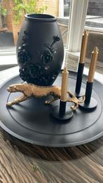 PTMD vaas plus kandelaars, Huis en Inrichting, Ophalen of Verzenden, Overige kleuren, Glas, Minder dan 50 cm