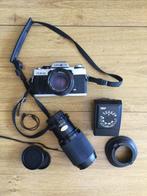 Minolta camera met extra lens en flitser, Audio, Tv en Foto, Fotocamera's Analoog, Ophalen, Gebruikt, Spiegelreflex, Minolta