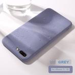 Liquid Silicone Backcover+9H screenprotector i7+/8+ _ Grijs, Verzenden, Nieuw, IPhone 7 Plus, Hoesje of Tasje