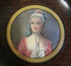 Antiek handgeschilderd miniatuur portret dame /17, Verzenden