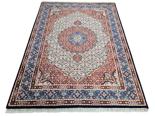 Handgeknoopt oosters Moud tapijt medallion blue 201x261cm, Huis en Inrichting, Stoffering | Tapijten en Kleden, Nieuw, 200 cm of meer
