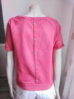 Maison Scotch top v sweaterstof met knoopjes op de rug S 36, Zo goed als nieuw, Korte mouw, Roze, Maat 36 (S)