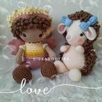 Nieuwe zelfgehaakte knuffel.
Lief meisje, elfje, fee en egel, Ophalen of Verzenden, Nieuw