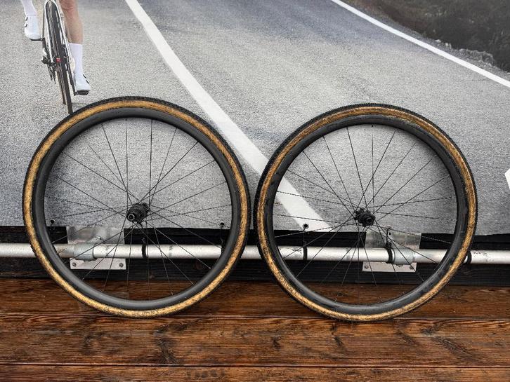 Quasar carbon tubewielen met dugast small bird 33mm tubes, Fietsen en Brommers, Fietsonderdelen, Gebruikt, Racefiets, Ophalen