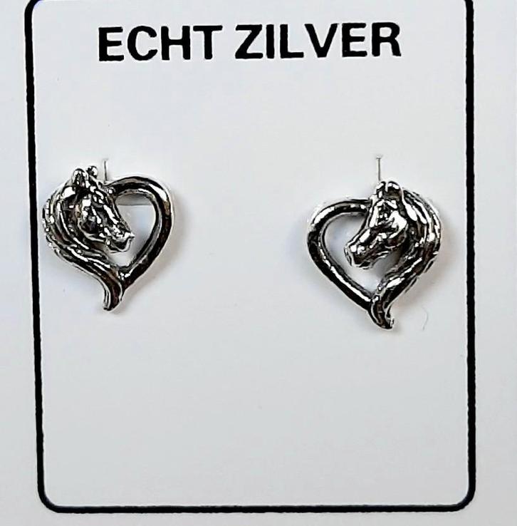 Zilveren oorknopjes paardjes knopjes of hangers, Dieren en Toebehoren, Paarden en Pony's | Overige Paardenspullen, Nieuw, Overige soorten