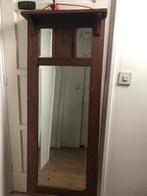 Antieke spiegel in Eiken lijst, Ophalen, Rechthoekig, 50 tot 100 cm, 150 tot 200 cm