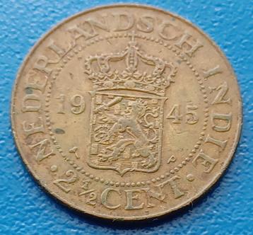 Nederlands Indië 2 1/2 cent 1945 Wilhelmina beschikbaar voor biedingen