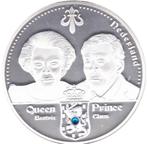 QUEEN BEATRIX - PRINCE CLAUS NEDERLAND met STEENJE, Postzegels en Munten, Penningen en Medailles, Verzenden, Overige materialen