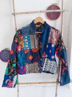 Vintage patchwork jasje uit India, maat M, Kleding | Dames, Maat 38/40 (M), Blauw, Nieuw, Ophalen of Verzenden
