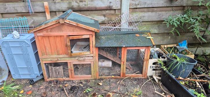 Gratis buitenhok cavia / konijn, Dieren en Toebehoren, Knaagdieren en Konijnen | Hokken en Kooien, Gebruikt, Hok, Minder dan 60 cm