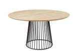 Round Dining Table - Mango Wood & Steel - Ø140 cm, 100 tot 150 cm, Rond, 200 cm of meer, Zo goed als nieuw