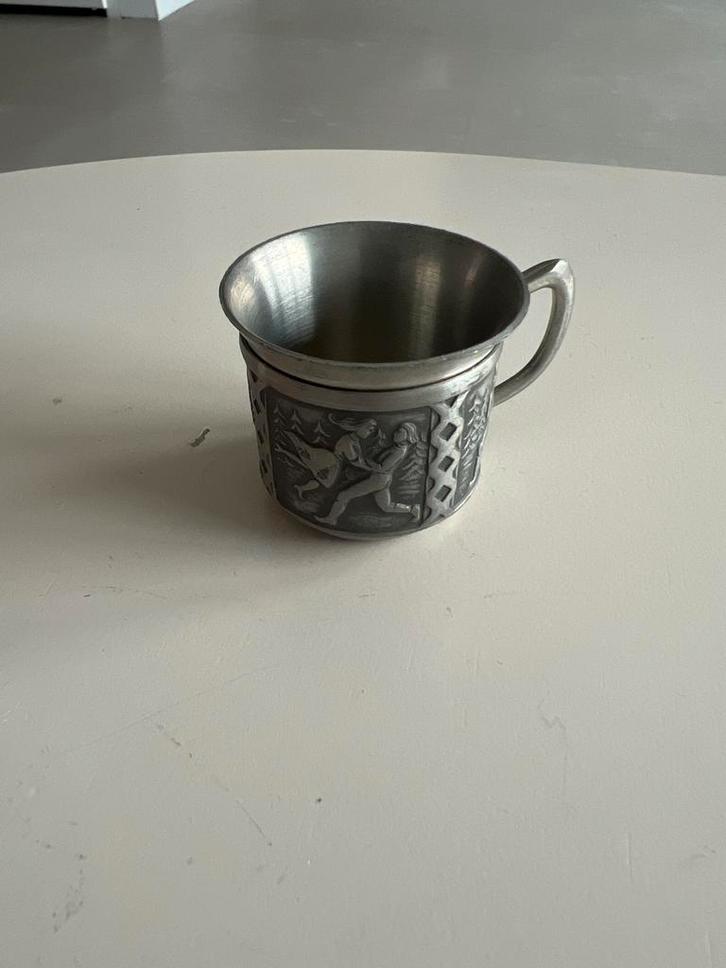 Noorse tinnen beker ITB Norway Tinn - Folklorestijl, Antiek en Kunst, Antiek | Tin, Ophalen of Verzenden