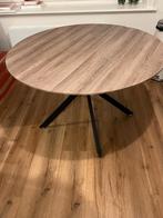 Ronde eettafel MDF 120cm eiken, Ophalen, Zo goed als nieuw, Vier personen, 100 tot 150 cm