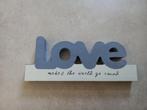 Decoratiebord: Love makes the world go round, Ophalen of Verzenden, Gebruikt