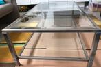 Glazen salontafel met facet randen, Ophalen, Zo goed als nieuw, Rechthoekig, Glas