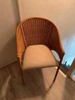 6 rotan eetkamerstoelen, Ophalen of Verzenden, Gebruikt, Bruin, Stof