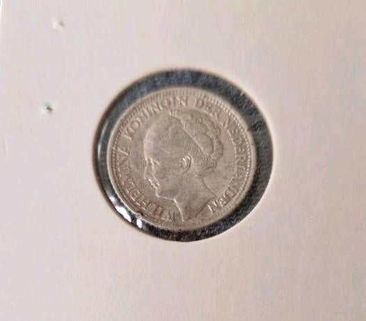 Zilveren 25 cent 1944 Wilhelmina, Zilver, 25 cent, Ophalen of Verzenden, Koningin Wilhelmina