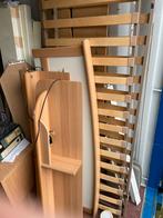 Hardhouten bed met 2 nachtkastjes | zonder matras, Ophalen, ., Wit, Tweepersoons