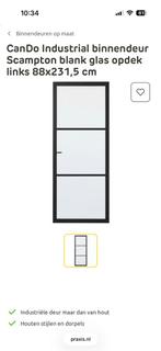 CanDo binnendeur Scampton blank glas opdek links 88x231,5 cm, Ophalen, Binnendeur, 200 tot 215 cm, Glas