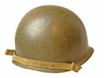 WW2 US army M-1 helm 744th Tank Battalion, Verzamelen, Militaria | Tweede Wereldoorlog, Verzenden, Landmacht, Amerika, Helm of Baret