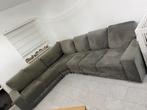 Grote grijze hoekbank - comfortabel en stijlvol!, Ophalen, Gebruikt, 100 tot 125 cm, Hoekbank