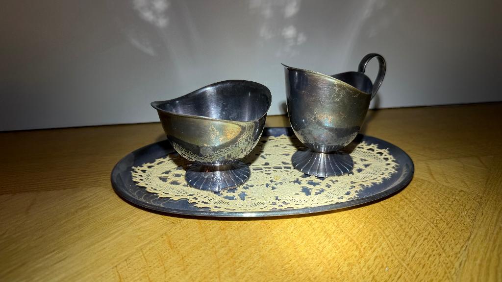 DE Zilveren koffie set, melkkannetje en suikerpotje, Antiek en Kunst, Antiek | Goud en Zilver, Ophalen of Verzenden, Zilver
