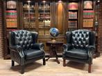 Chesterfield king fauteuil zwart leer 2 stuks, Huis en Inrichting, Fauteuils, Ophalen, Info@chesterfieldjunkie.nl, Nieuw, Gosemengelstraat 7