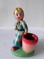 vintage gipsen beeldje van een vrouw met bakje, Ophalen