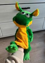 Handpop knuffel groene pluche Draak Dragon, Ophalen of Verzenden, Nieuw, Overige typen