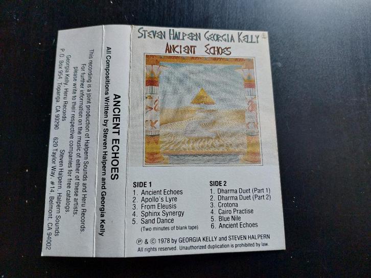STEVEN HALPERN AND GEORGIA KELLY - ANCIENT ECHOES (MC), Cd's en Dvd's, Cassettebandjes, Zo goed als nieuw, Origineel, Meditatie en Spiritualiteit