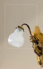 Zeer zware antieke art nouveau wandlamp vrouw, Ophalen of Verzenden
